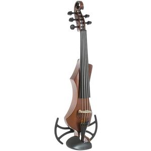 GEWA elektrische viool, elektronische viool, Novita 3.0 goudbruin met adapter voor schoudersteunen, 5-snarig