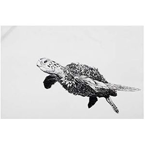 Maxwell & Williams Marini Ferlazzo Theedoek met Soepschildpad, 100% Katoenen Keukendoek, Wit, 50 x 70 Centimeter