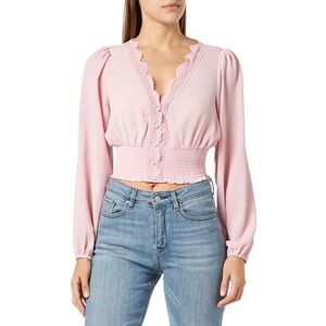 nascita Dames cropped blouse lange mouwen 21323488-NA03, roze, S, roze, S