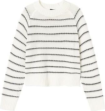 Gebreide Trui - Lange Mouwen - O-hals - Kort - Geribde Manchetten