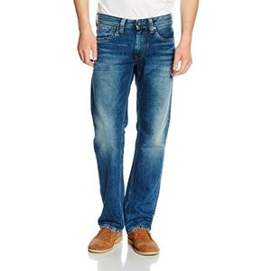 Pepe Jeans Kingston jeans met rits voor heren, Denim (340.2 g Retro Ring Open End), 36W / 32L