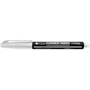 LYRA L4060001-1, permanente marker wit 1mm, voor professionele markeringen op gladde en ruwe oppervlakken, 1 stuk