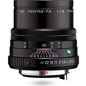 HD PENTAX-FA 77mmF1.8 Beperkte Zwarte Beperkte Middelgrote telephoto prime lens, High-performance HD coating, SP coating, Ronde diafragma, Machinaal aluminium lichaam
