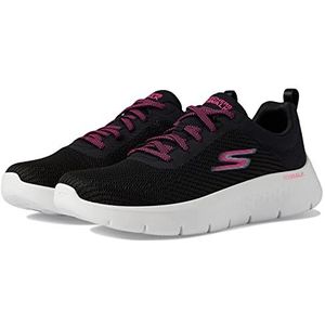 Skechers Dames Go Walk Flex-Alani Sneaker, Zwart Roze, 38.5 EU