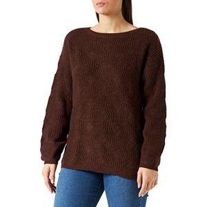 TOM TAILOR Dames Pullover met structuurpatroon 1028988, 28388 - Earth Brown Melange, XXS