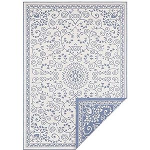 bougari Binnen en buiten omkeerbaar tapijt Leyte blauw crème, 160x230 cm