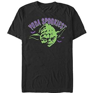 Star Wars Unisex Yoda Spooky Organic T-shirt met korte mouwen en ronde hals, zwart, XXL