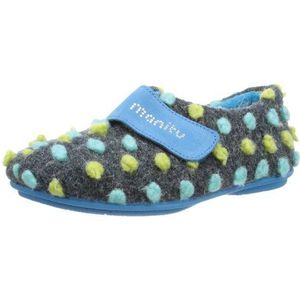 Manitu Home 340124 Pantoffels voor dames, Blauwe azuurkleurige 5, 37 EU