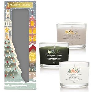 Yankee Candle Geschenkset | 3 geurende gevulde votiefkaarsen | Perfecte kerstcadeaus voor vrouwen