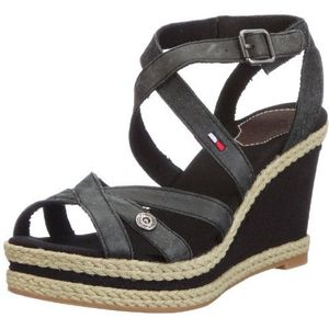 Tommy Jeans Kenmare 6, modieuze sandalen voor dames, Schwarz Zwart 990, 42 EU