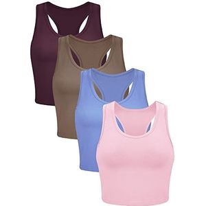 Boao Basic crop top basic voor dames, leer roze, koffie, sereniteit, donkerrood, M