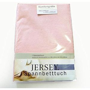 Schlafgut Hoeslaken voor tweepersoonsbed van jersey van puur katoen (roze)