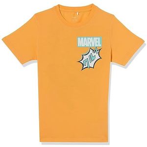 NAME IT Jongens NKMANTI Marvel SS TOP MAR T-shirt, Mock Orange, 134/140, Mock Oranje, 134/140 cm