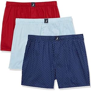 Nautica Boxershorts voor heren, Noon Blauw/Nautica Rood/Polka Dot Print, S