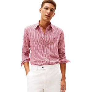 Tommy Hilfiger Heren Flex POPLIN Big Gingham RF Shirt MW0MW41713 L/S Shirt, ROOD, XS, Rood (Medium Rood/Geruit), XS