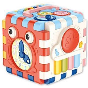 Teorema Giocattoli - Multiactiviteit dobbelstenen, educatief speelgoed voor kinderen, met verlichting en melodieën, Montessori Box, 67317