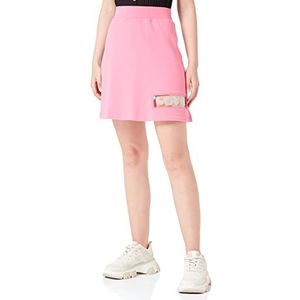 Love Moschino A-Line Rok met optisch label trapeziumrok voor dames, Fuchsia., 34 NL