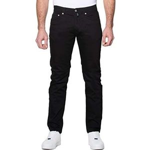 Pierre Cardin Lyon Jeansbroek voor heren, moderne pasvorm, met stretchaandeel, elastische voyage-denim jeans met veiligheidszak, rechte pijpen, zwart, zwart, 31W / 32L