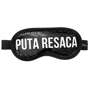 FISURA - ""P*ta Resaca"" koud gel oogmasker. Zwart koud oogmasker. Gelmasker voor gezwollen ogen en donkere kringen. Verfrissend oogmasker met boodschap. 18,5 cm x 9 cm