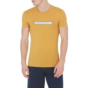 Emporio Armani Heren Mannen Mannen Crew Neck Logo Label T-Shirt, mustard yellow, XL