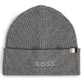 BOSS Muts voor heren, gebreide muts Magico Hat, Medium Grey30, One size