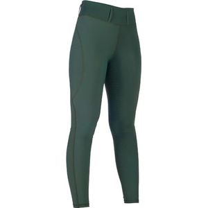 HKM Jil Hoge Taille siliconen zitvla Paardrijlegging voor kinderen Olijfgroen 170/176