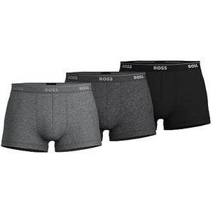 BOSS Hugo Men's 3-Pack Cotton Trunk, New Grey/Charcoal/Black, Large