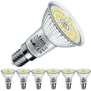 EACLL E14 LED-lampen Koel Wit, 6W Gelijk aan 100W R50 Halogeenlampen, 6-pack, 6000K 820lm AC 230V Geen Flikkering Energiezuinige Verlichting, Stralingshoek 120° Spots, Niet Dimbaar Reflectorlamp
