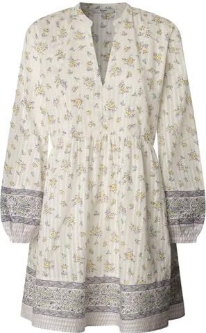 Pepe Jeans - Vrijetijdsjurk - Bloemen Motief - Katoen - V-hals