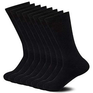 Sock Amazing Unisex bamboe rayon sokken super zachte zwarte crew sokken 8 Pack, Zwart, 10-13