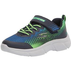 Skechers Go Run 650 Norvo Sneakers voor jongens, Marineblauw Lime Textiel Navy Synthetisch Lime Tri, 35 EU