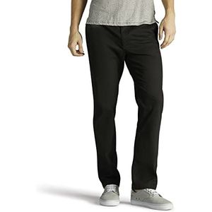 Lee Extreme Motion herenbroek, met platte voorkant en normale nauwsluitende pasvorm., Zwart, 38W / 29L