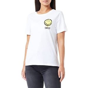 ONLY Dames Onlsmiley Ss O-Neck Nn T-shirt, Wit/Detail:druppelende smiley, S