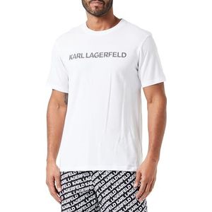 KARL LAGERFELD Heren Pyjamaset Met Karl Logo, Wit, XS