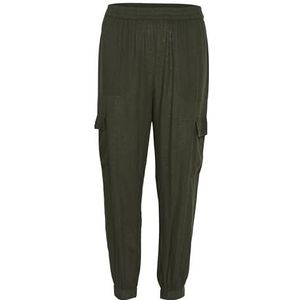 Kaffe Cargobroek voor dames, korte taille, regular fit, elastische manchetten, dames, Forest Night, 38