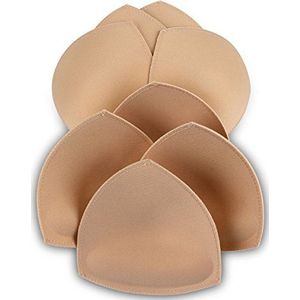 Sermicle BH-inzetstukken, 4 paar, gevoerd, voor sportbehazen A/B of C/D, cup D/E, beige, zwart, wit optioneel