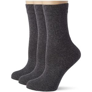 Nur Die 487805/dames zonder rubberen sokken, 3-delige sokken, grijs (grijs-lengte 346), FR (fabrikantmaat: 39-42) (verpakking van 3) dames