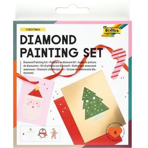 folia 31805 - Diamond Painting Set CHRISTMAS, stickers met kerstmotieven en accessoires, handwerkset voor het ontwerpen van stickers met glittersteentjes