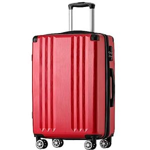 Merax Koffer met harde schaal, trolley, rolkoffer, reiskoffer, handbagage, TSA-slot, 4 wielen, telescopische handgreep, ABS-materiaal, XL-76,5 x 50,5 x 31,5 cm, rood, rood, X-Large, Harde koffer