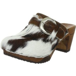 Woody dames claudia slippers, meerkleurig, natuurlijk bont, 38 EU