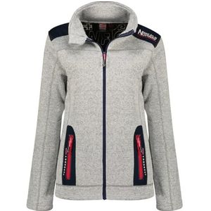 Geographical Norway Tebelle Lady Warme fleece voor dames, met ritssluiting, voor herfst, winter, lente, warm, lange mouwen, trui, bont, zacht, comfortabel, outdoor (wit, XL), Wit, XL
