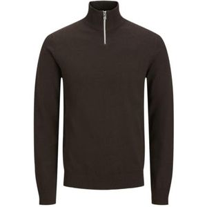 JJ rebel Heren Jrebcallum Knit Half Zip Sn, chocolade taart, XS
