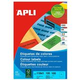 Apli 11841 permanente groene etiketten 210,0 x 297,0 mm 100 vellen