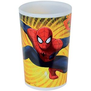 Fun House 005522 Marvel Spiderman glas voor kinderen polypropyleen rood 10 x 0,025 x 6,5 cm
