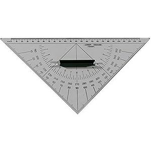LINEX 100413014 Nautische gradenboog effen gelabeld met kunststof handvat en verticale rand 280 mm