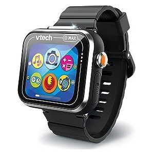 VTech - KidiZoom SmartWatch Max zwart, digitaal kinderhorloge, foto, selfie, video, horizontaal touchscreen, high-tech speelgoed, cadeau voor kinderen en jongeren van 5 jaar tot 14 jaar - inhoud in