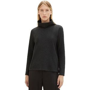 TOM TAILOR Sweatshirt voor dames, 34026 - Heringbone structuur antraciet, M