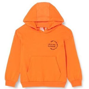 Koton Babyboy Sweatshirt met capuchon en lange mouwen, zakdetail, slogan bedrukt sweatshirt, oranje (230), 9-12 Monate