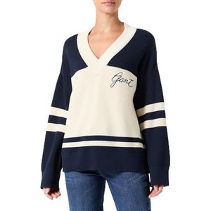 GANT Varsity Cotton V-hals, evening blue, XS