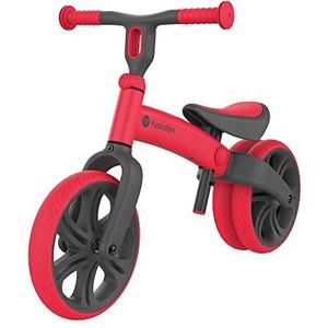 Yvolution 5024453, loopfiets junior, rood, meervoudig verstelbaar stuur en zitting, lekvrije wielen van 9 inch, flexibele kinderloopfiets vanaf 18 maanden
